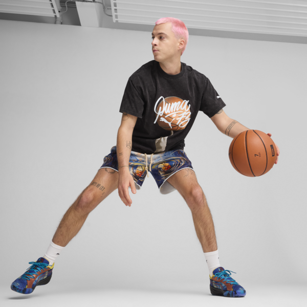 Dylan Exhibit Basketball Tee Men, PUMA Black, large-MEX
