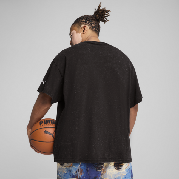 Dylan Exhibit Basketball Tee Men, PUMA Black, large-MEX