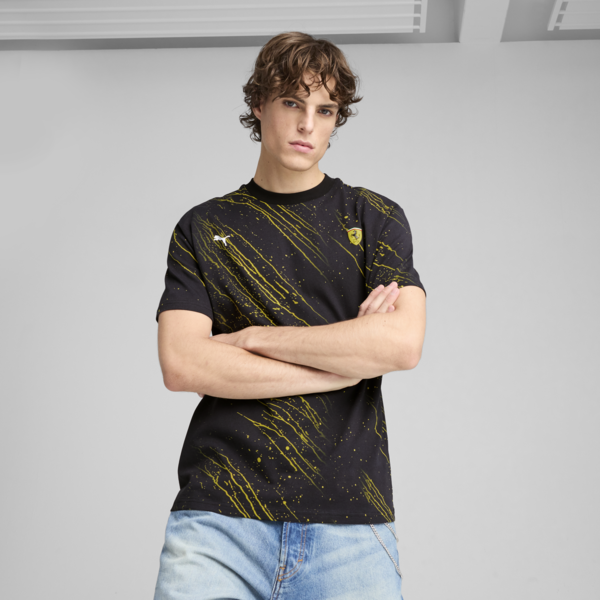 Scuderia Ferrari HP Race Color Splash All-over Print Tee Men, PUMA Black, large-ZAF