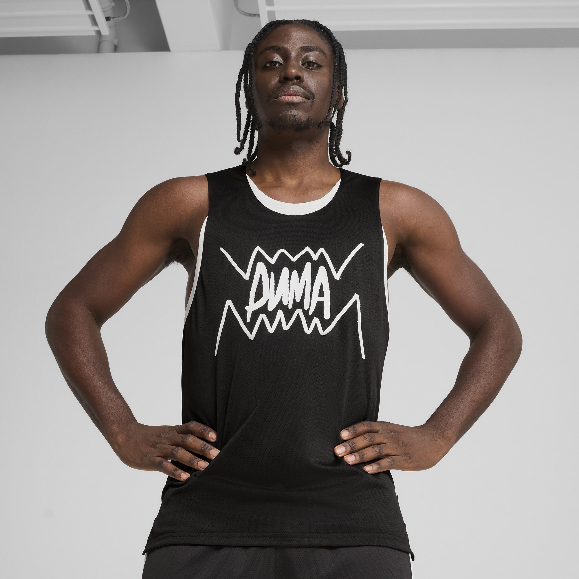 Puma Jaws Core Basketball-Tanktop Herren | Mit Plain | Black | Größe: L