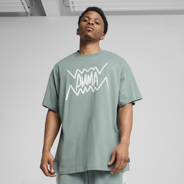 Jaws Core Basketball Tee Men, Green Moon, large-MEX