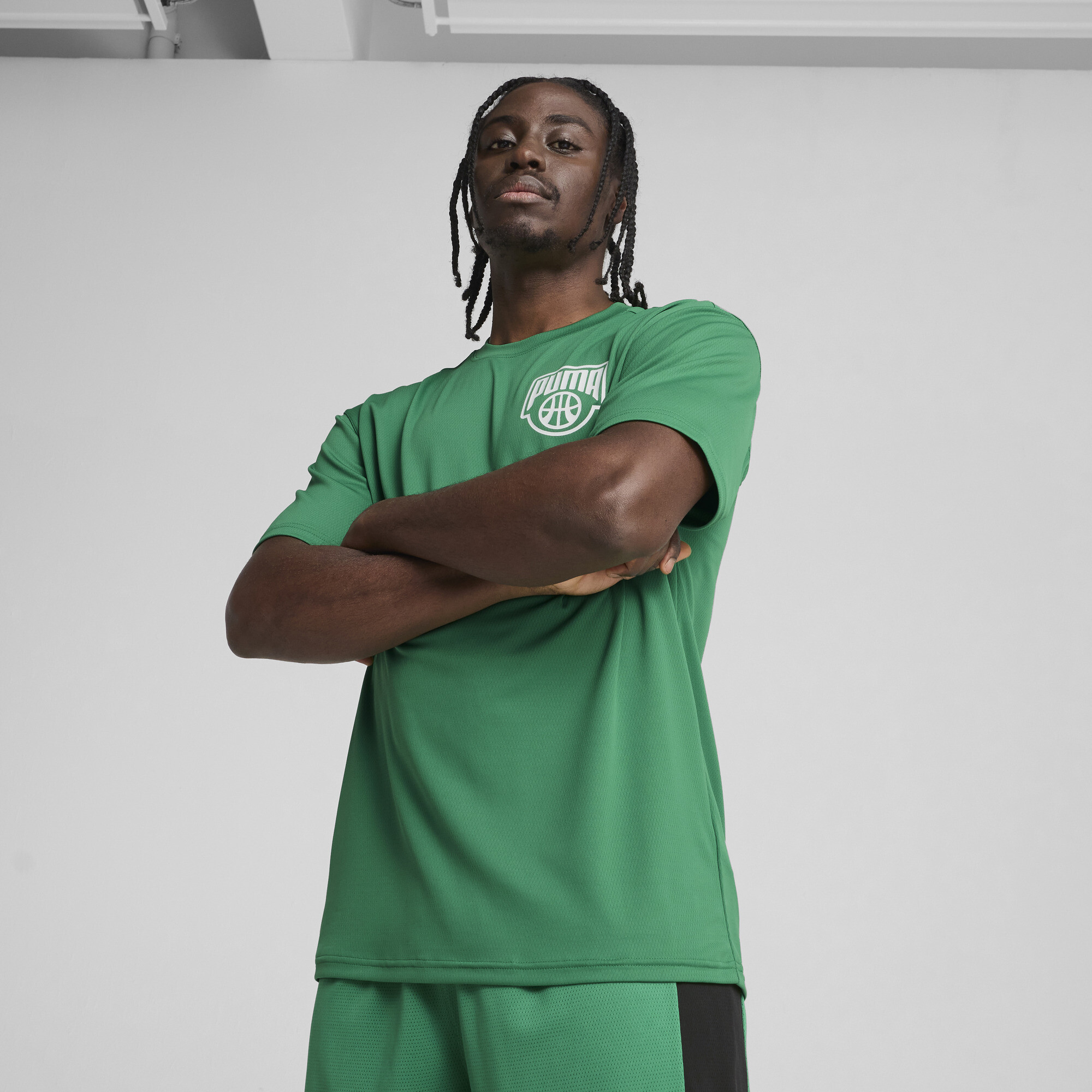 Puma Posterize Basketball-T-Shirt für Herren | Mit Plain | Archive Green | Größe: XXL