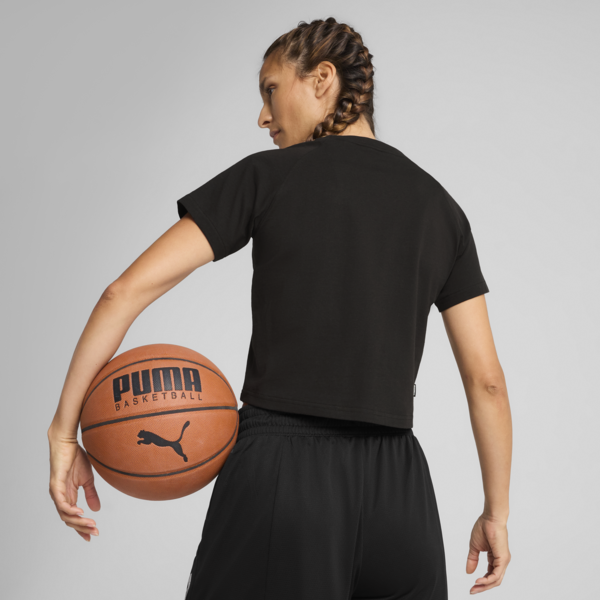 Remera corta Pivot para mujer, PUMA Black, large-ARG