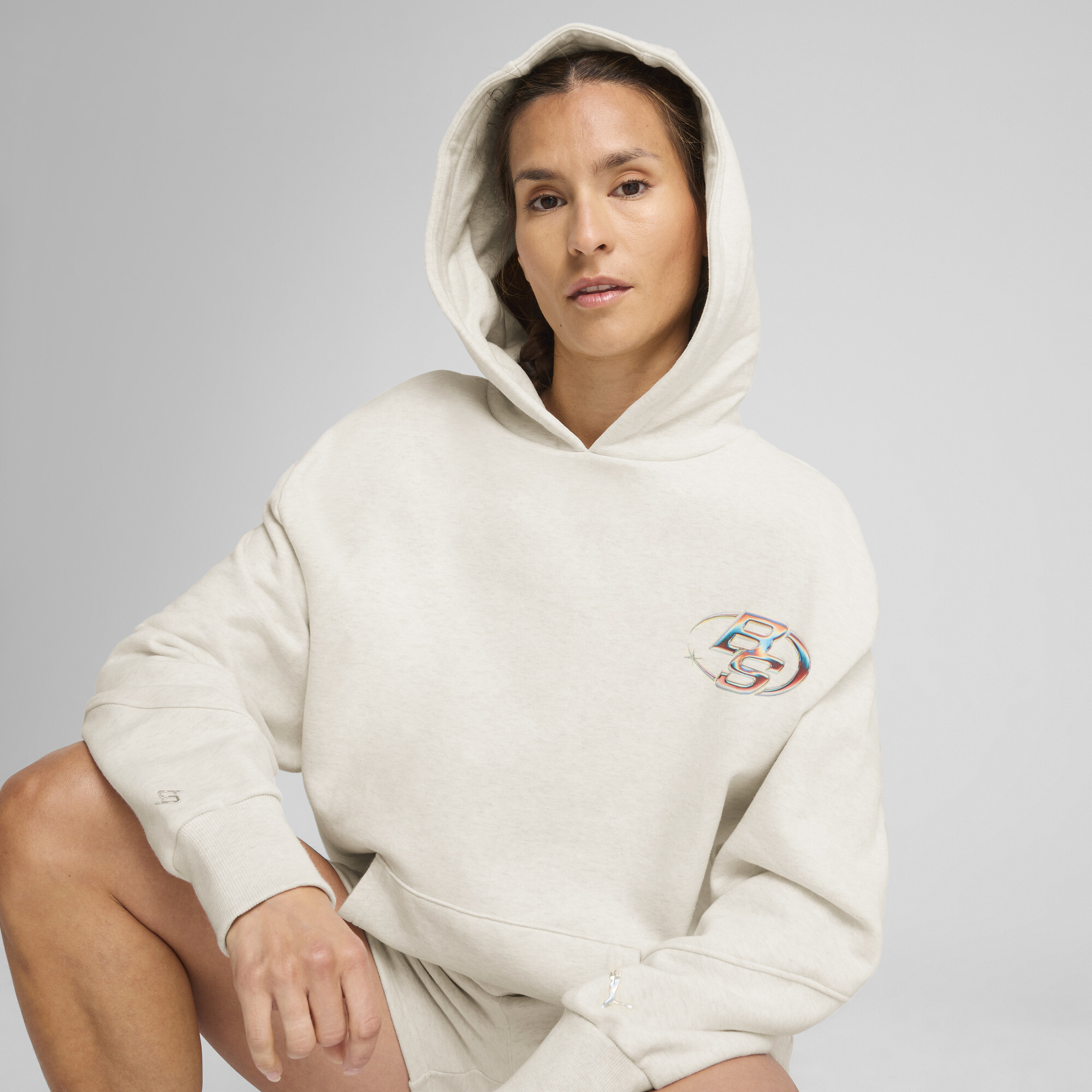 PUMA Stewie 4 Prism basketbalhoodie voor Dames, Grijs, Maat M thumbnail 7