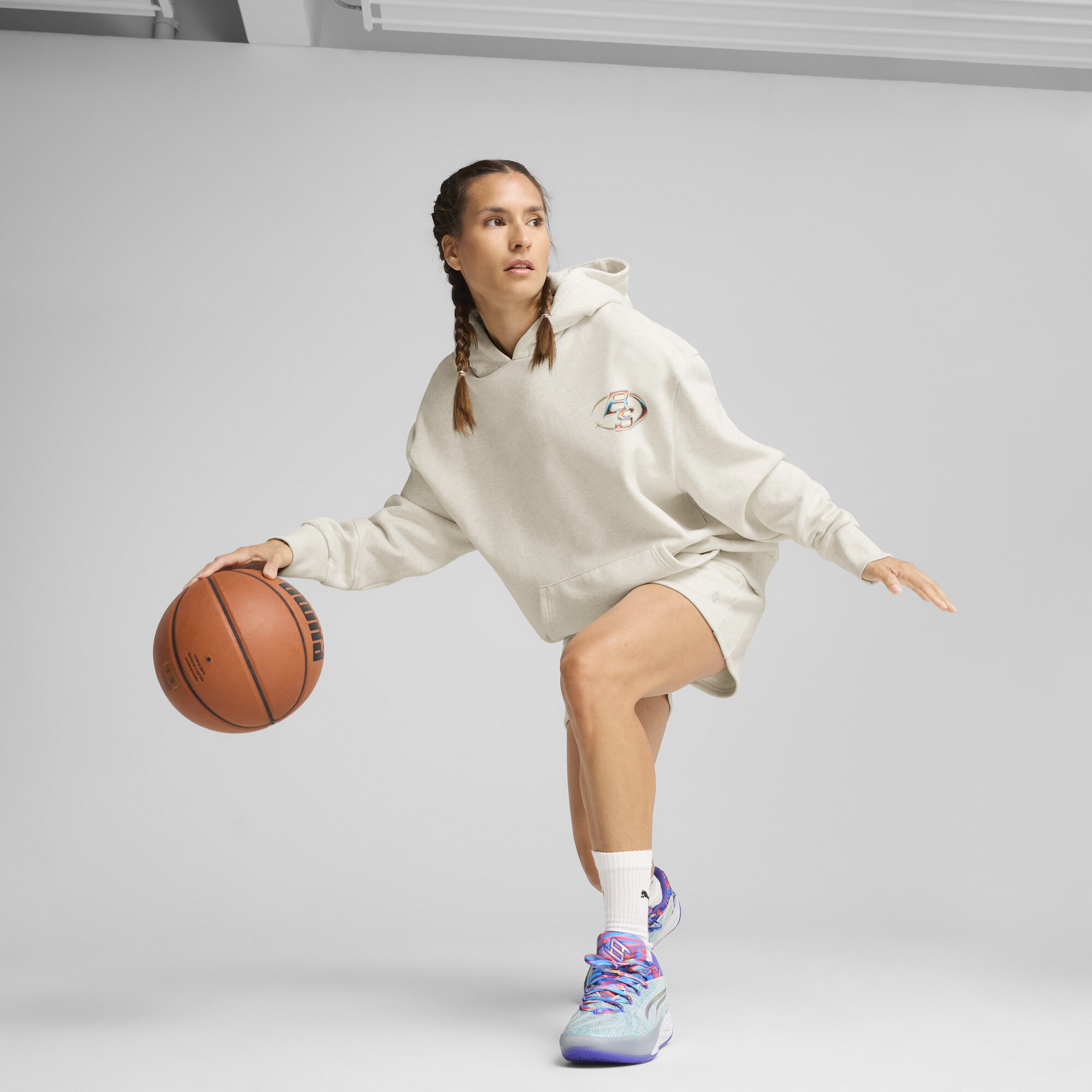 PUMA Stewie 4 Prism basketbalhoodie voor Dames, Grijs, Maat M thumbnail 6