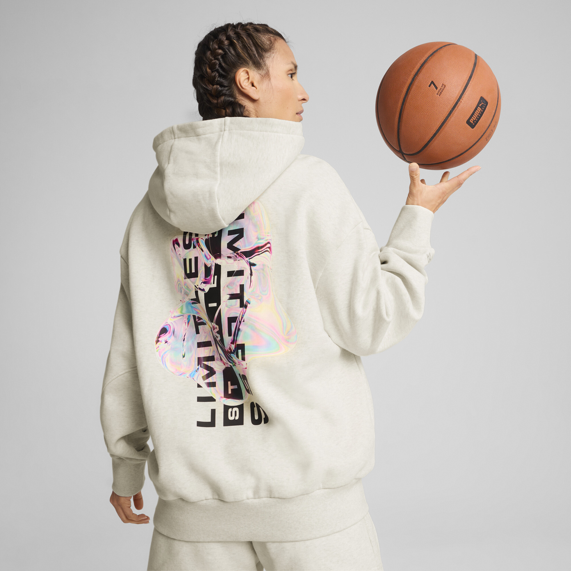 PUMA Stewie 4 Prism basketbalhoodie voor Dames, Grijs, Maat M thumbnail 5