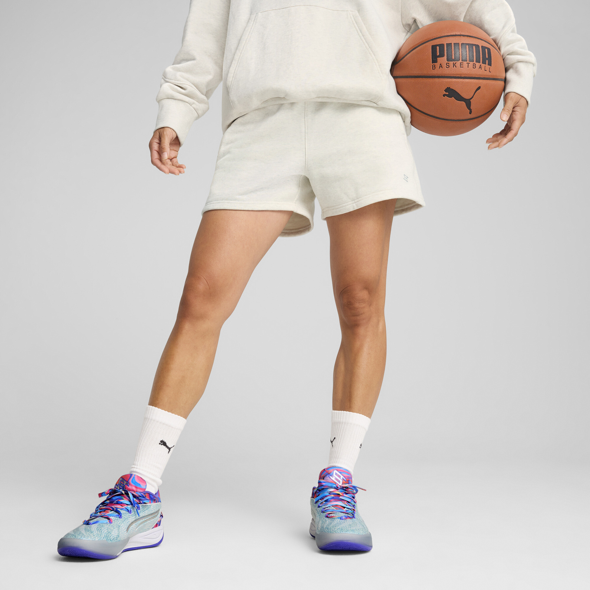 PUMA Stewie 4 Prism basketbalshort voor Dames, Grijs, Maat XS thumbnail 6