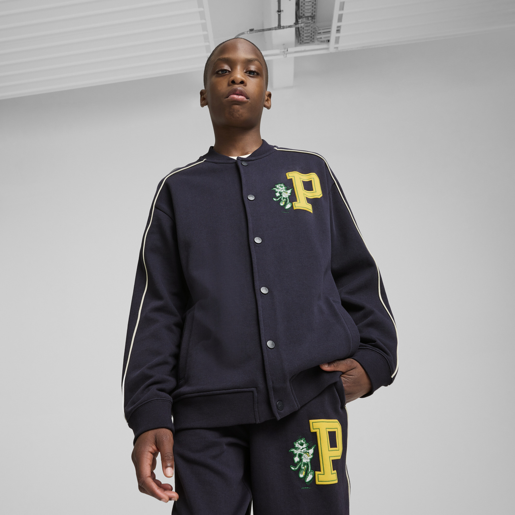 Puma T7 Super  Big Kids' Bomber Jacket In Blue