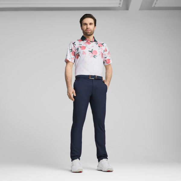 MATTR Freshly Picked Golf Polo Men, White Glow-Pink Fruit, large-ZAF