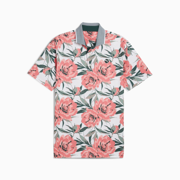 MATTR Beautiful Game Golf Polo Men, White Glow-Red Fire, large-ZAF
