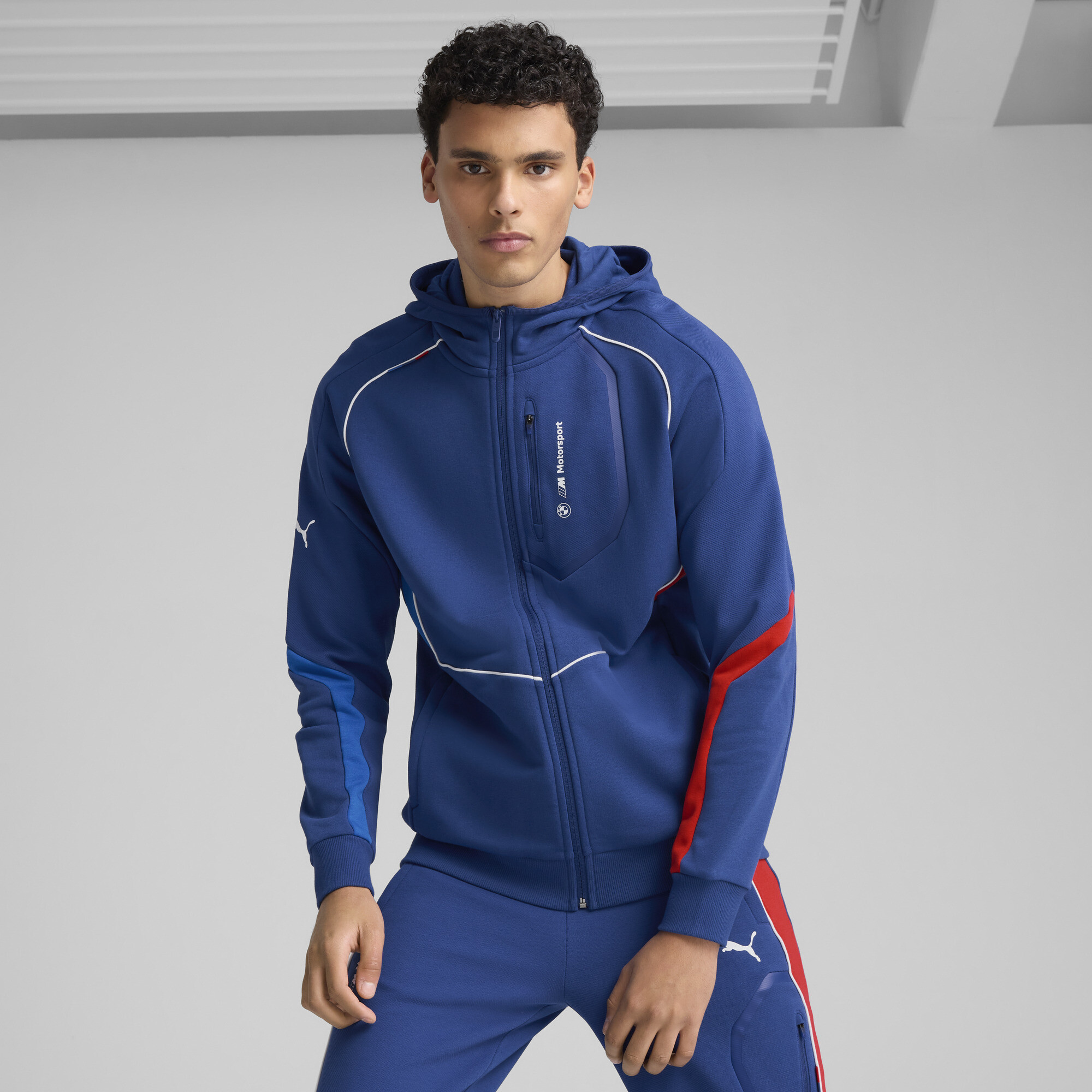 Puma BMW M Motorsport Kapuzenjacke Herren | Mit Plain | Pro Blue/M Color