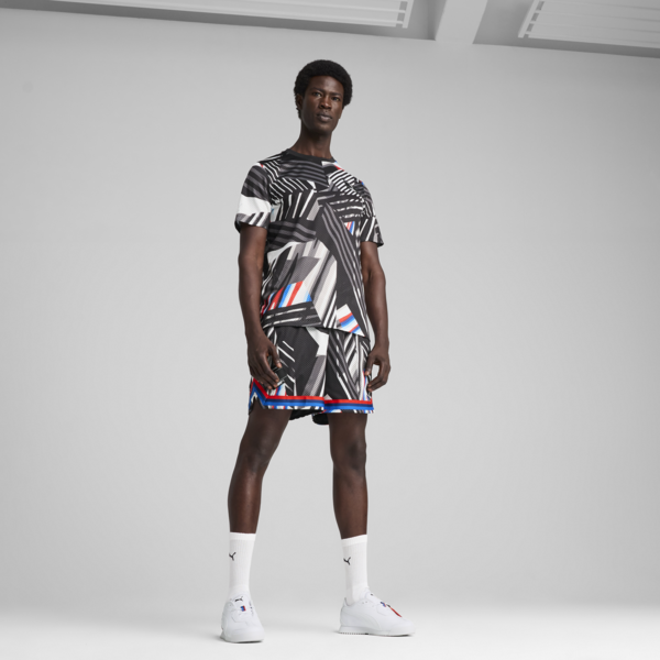 BMW M Motorsport All-over Print Shorts Men, PUMA Black-AOP, large-ZAF