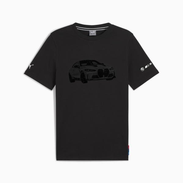 BMW M Motorsport Essentials Graphic Tee Men, PUMA Black, large-MEX