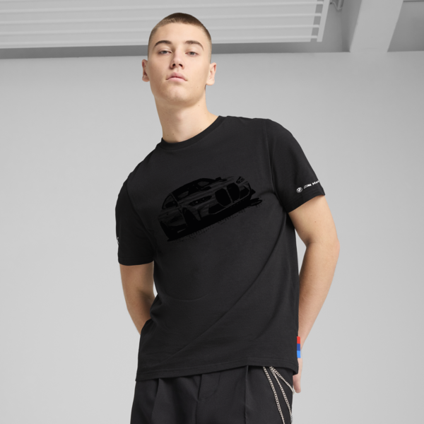 BMW M Motorsport Essentials Graphic Tee Men, PUMA Black, large-MEX