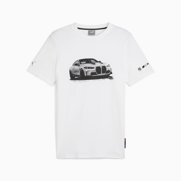 BMW M Motorsport Essentials Graphic Tee Men, PUMA White, large-ZAF