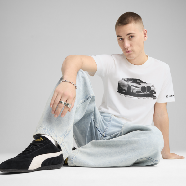 BMW M Motorsport Essentials Graphic Tee Men, PUMA White, large-ZAF