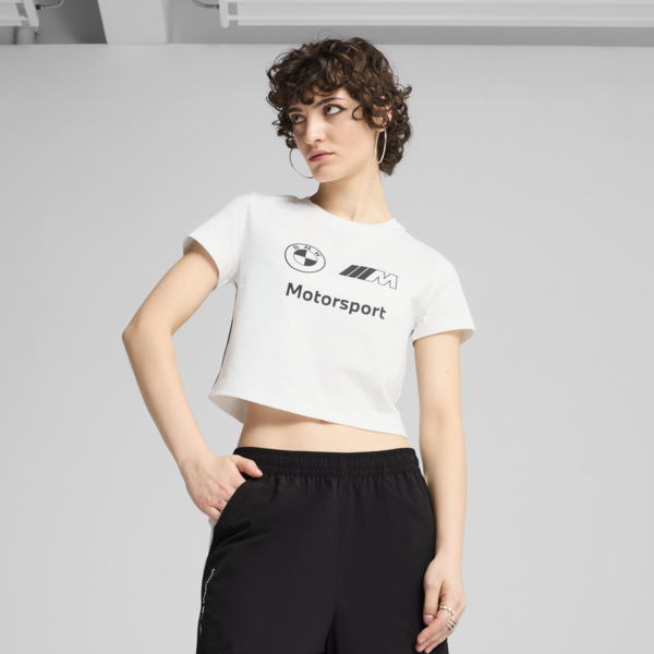 BMW M Motorsport Graphic Baby Tee Women, PUMA White, large-ZAF