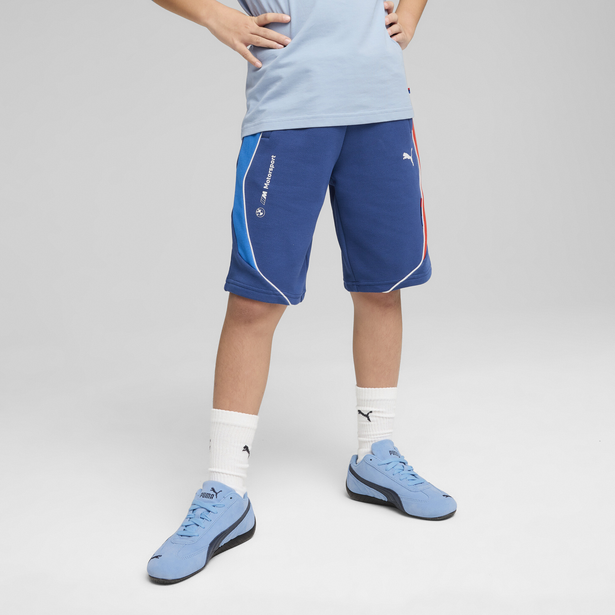 PUMA BMW M MOTORSPORT BIG KIDS' SWEAT SHORTS