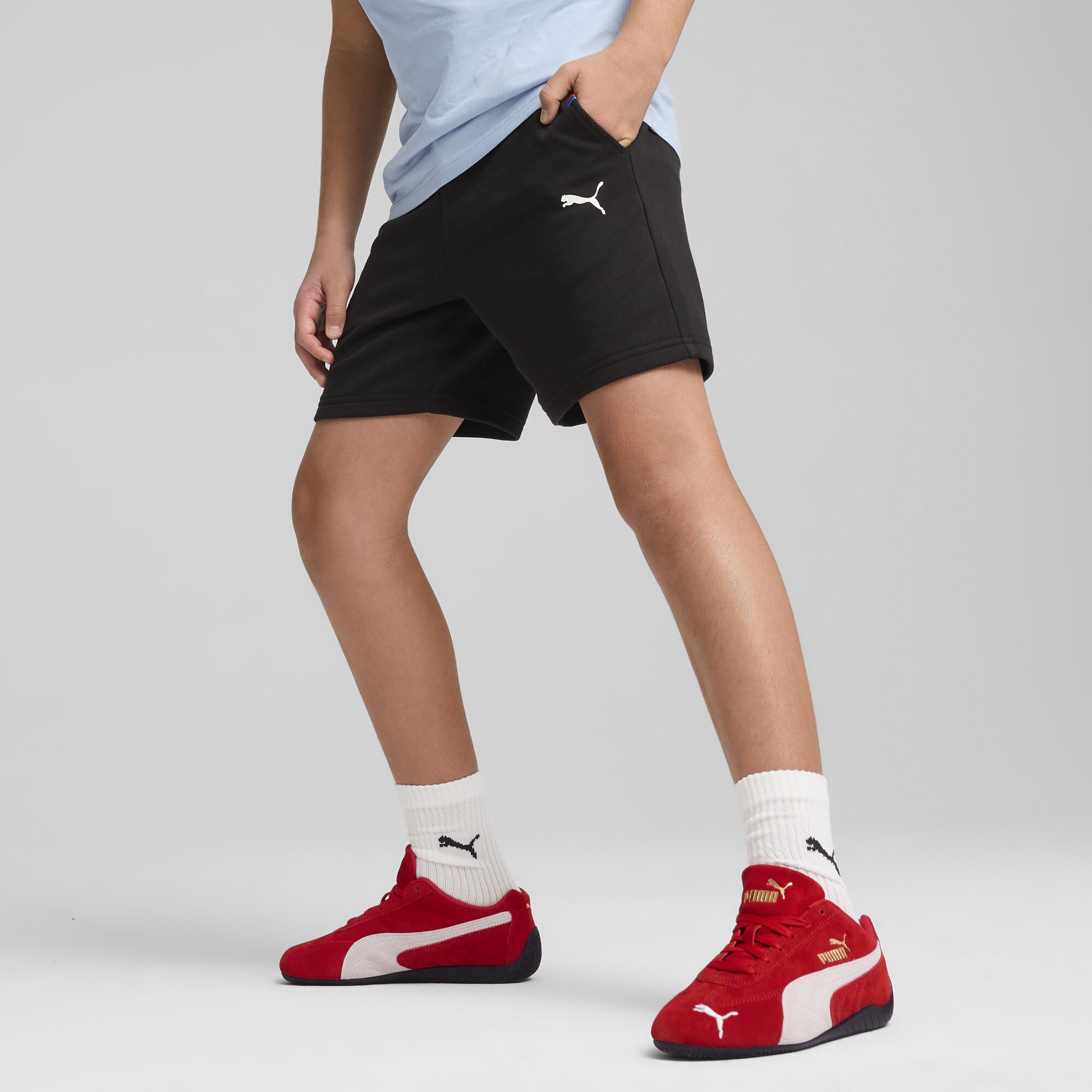 Puma BMW M Motorsport Essentials Shorts Teenager Für Für Kinder | Mit Plain | Black | Größe: 13-14Y