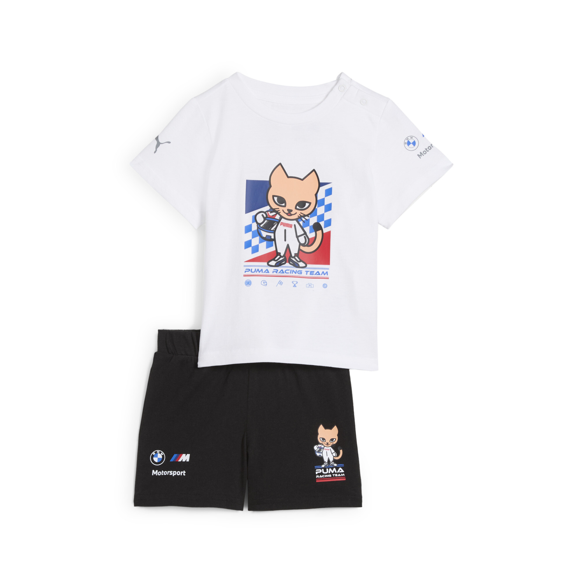 Puma 2-piece Bmw M Motorsport Toddlers' Short Sleeves Set In White