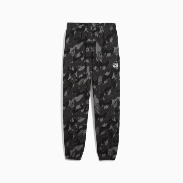 Dress Code Camo Basketball Sweatpants Men, PUMA Black-AOP, large-MEX