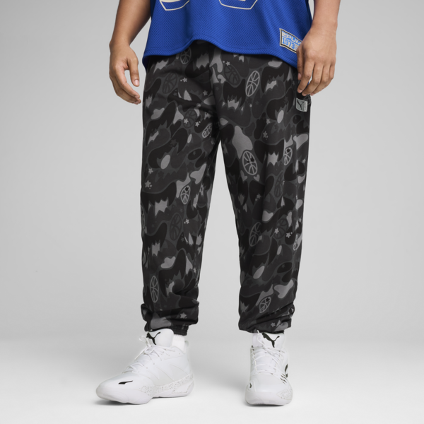 Dress Code Camo Basketball Sweatpants Men, PUMA Black-AOP, large-MEX