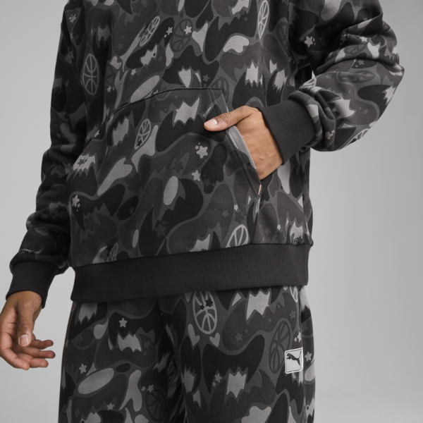 Dress Code Camo Basketball Hoodie Men, PUMA Black-AOP, large-MEX