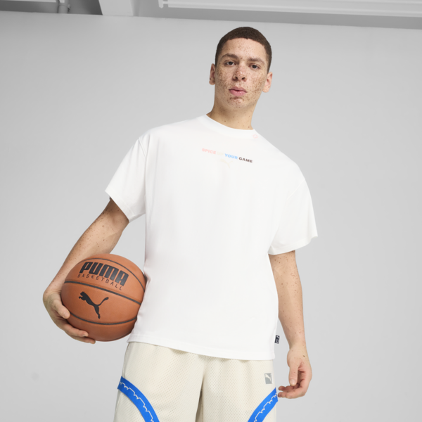 Spicy Dylan Tee Men, PUMA White, large-ZAF