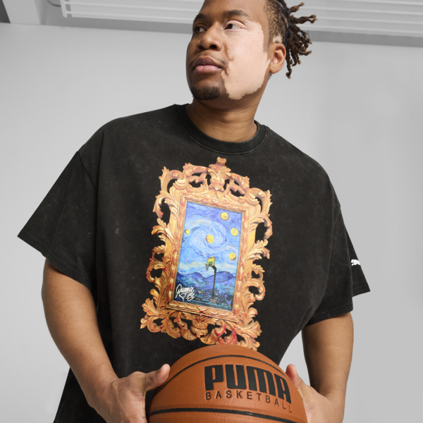 Remera de básquet Dylan Exhibit para hombre, PUMA Black, large-ARG