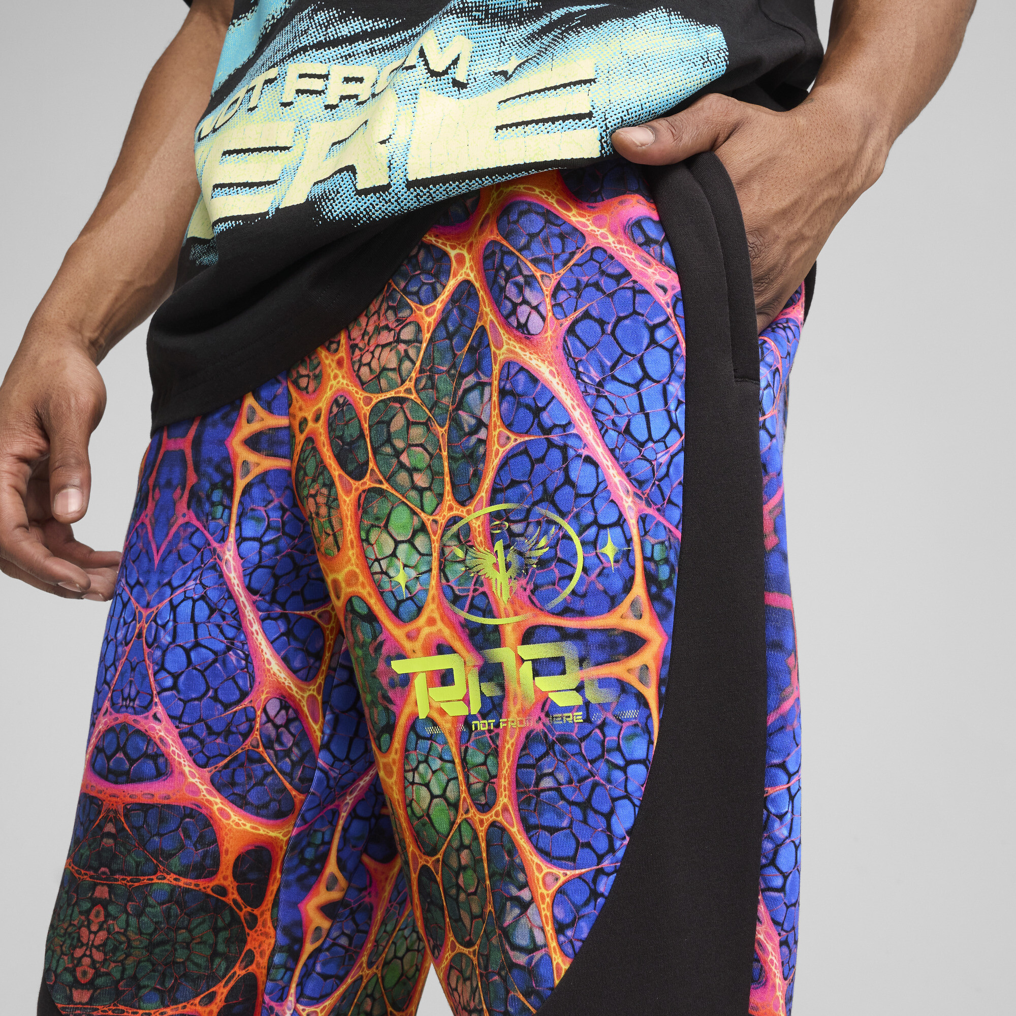 PUMA Melo Alien Skins Dime basketbalbroek voor Heren, Zwart, Maat L thumbnail 7