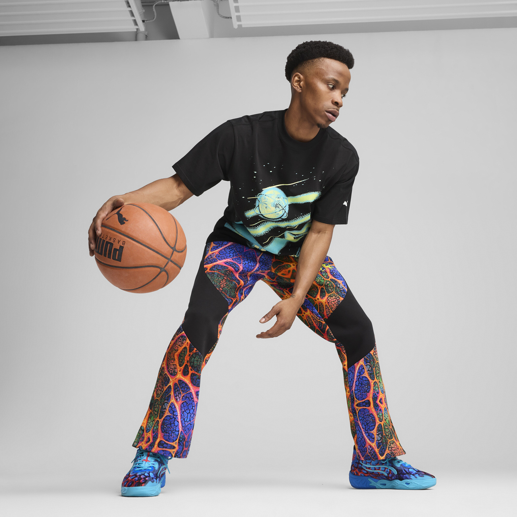 PUMA Melo Alien Skins Dime basketbalbroek voor Heren, Zwart, Maat L thumbnail 6