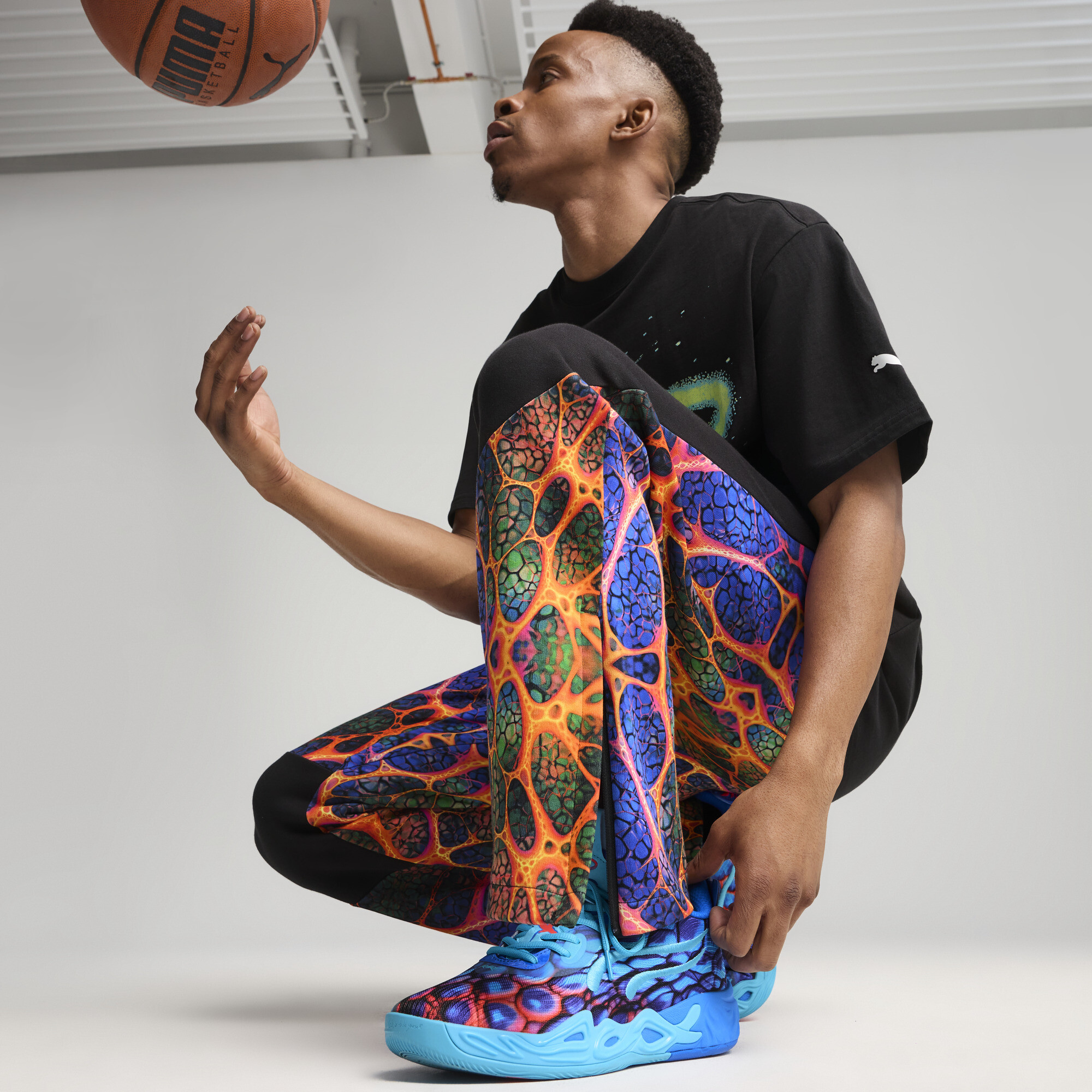 PUMA Melo Alien Skins Dime basketbalbroek voor Heren, Zwart, Maat L thumbnail 4