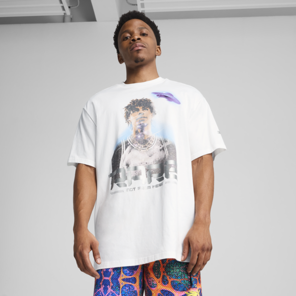 Melo Alien Skins Basketball Tee Men, PUMA White, large-ZAF