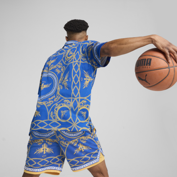 Playera de básquet Melo Golden para hombre, PUMA Team Royal-AOP, large-MEX