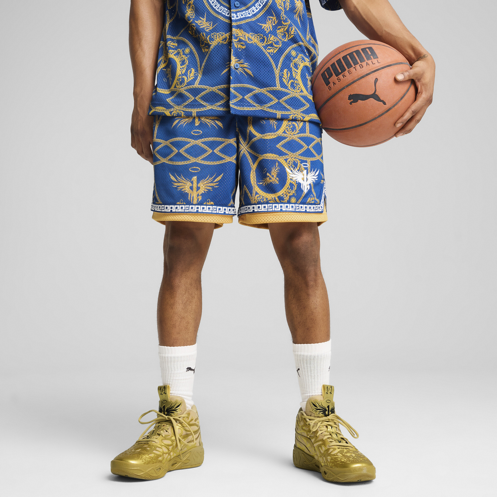 Puma Golden Basketballshorts Herren | Mit Print | Royal/Aop | Größe: 3XL