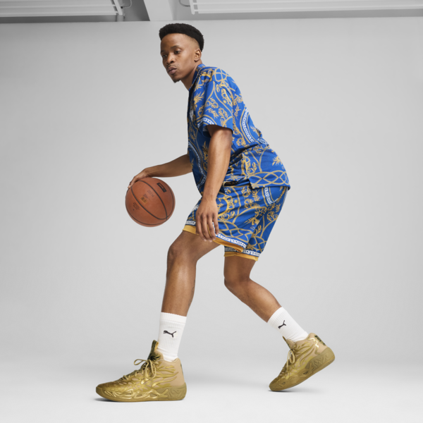 Shorts de básquet Golden para hombre, PUMA Team Royal-AOP, large-ARG