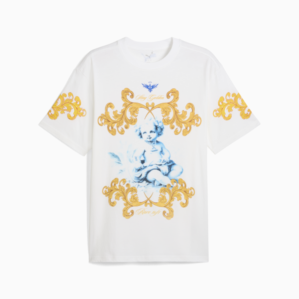Playera de básquet Melo dorada para hombre, PUMA White, large-MEX