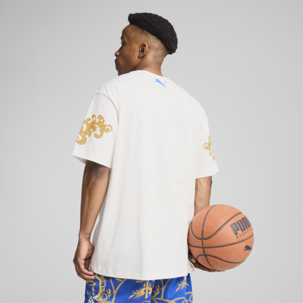 Playera de básquet Melo dorada para hombre, PUMA White, large-MEX