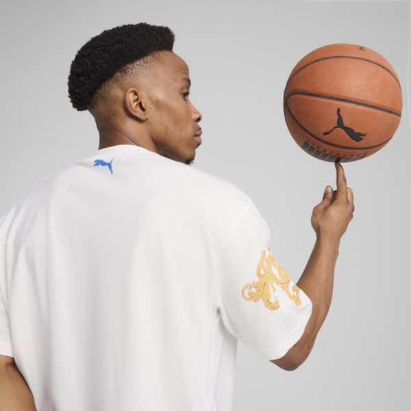 Remera de básquet Melo Golden I para hombre, PUMA White, large-ARG