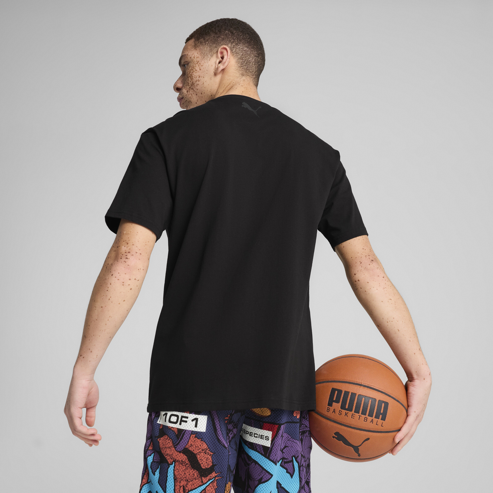 Men's Puma Melo Phoenix Basketball T-Shirt, Black, Size 4XL, Clothing