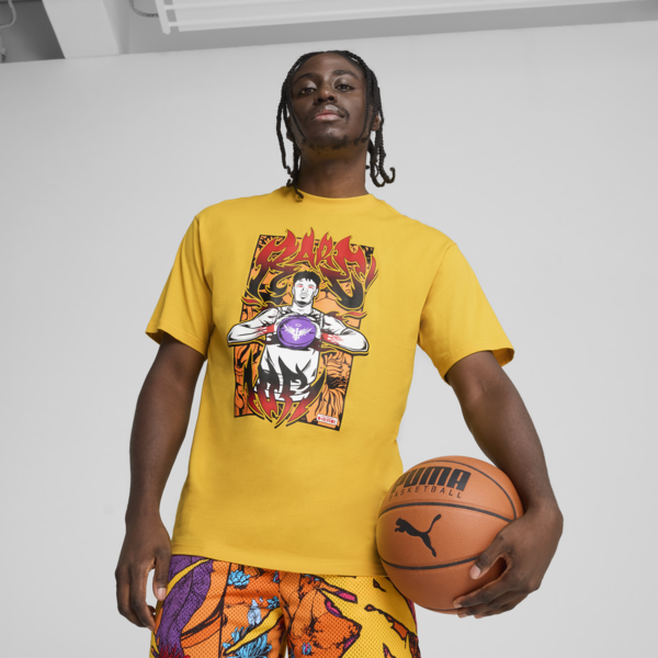 Playera de básquet Melo Phoenix I para hombre, Yellow Sizzle, large-MEX