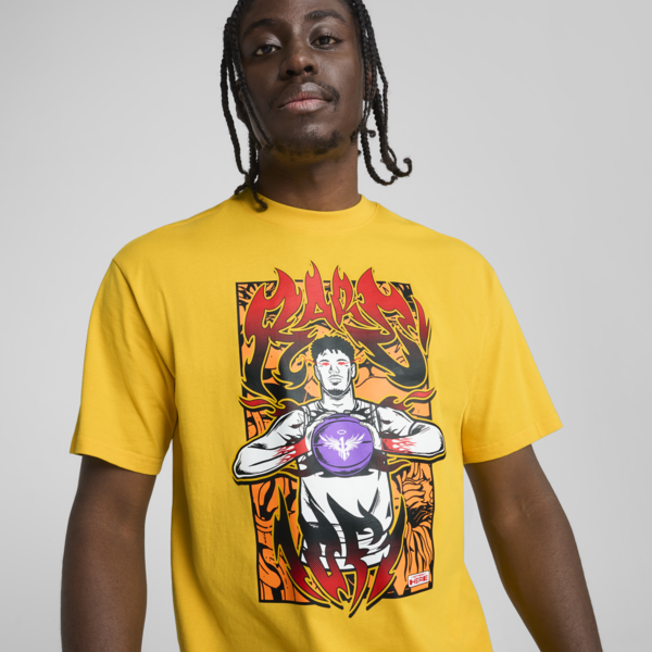 Playera de básquet Melo Phoenix I para hombre, Yellow Sizzle, large-MEX