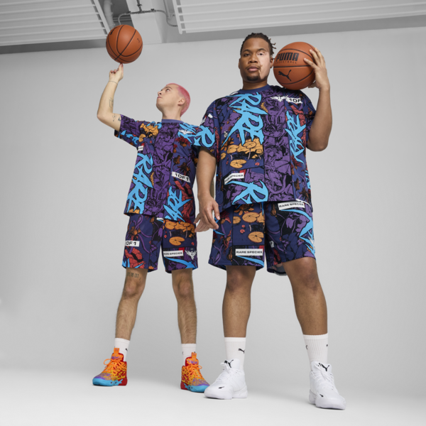 Shorts de básquet Melo Phoenix para hombre, Blue Crystal-AOP, large-ARG