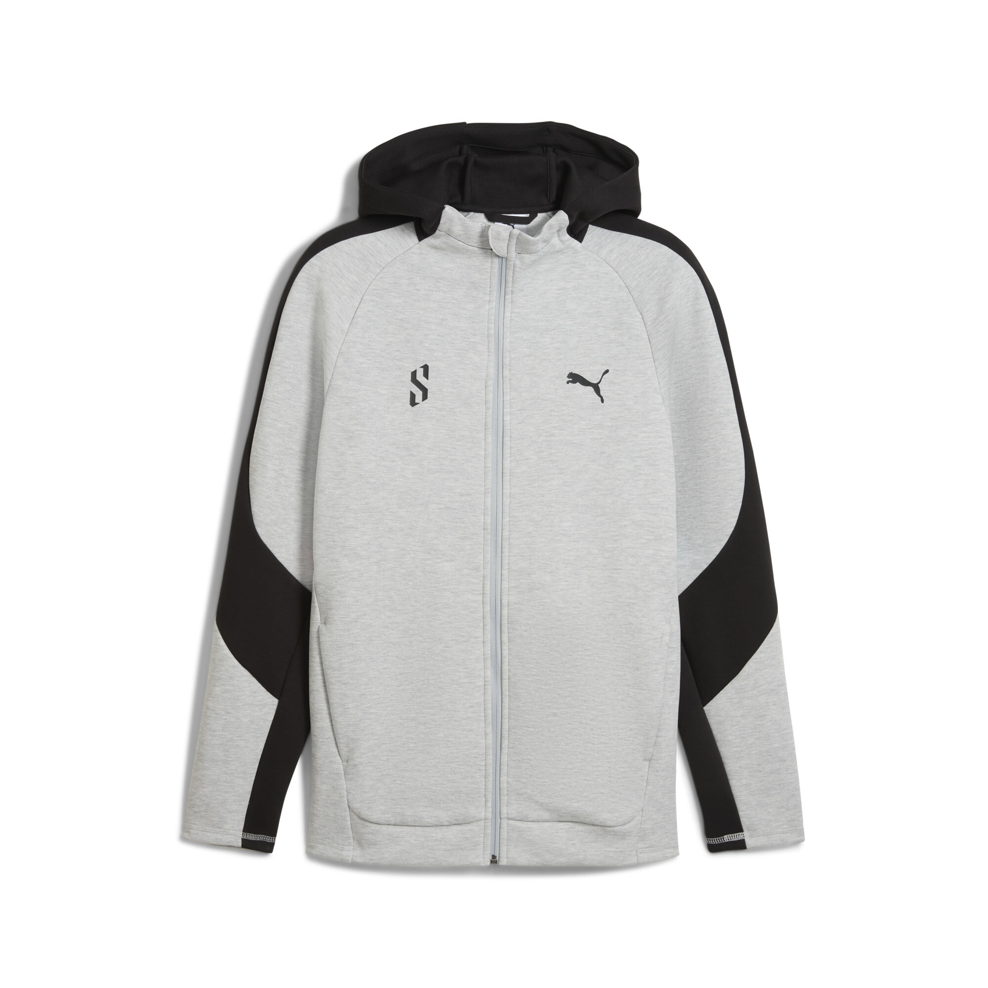 Puma Lab Evostripe Cross Jacke Herren | Mit Plain | Light Gray Heather/Black | Größe: M