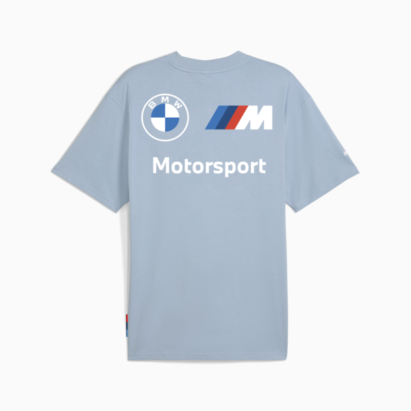 BMW M Motorsport Stacked Logo Tee Men, Blue Wash, large-ZAF