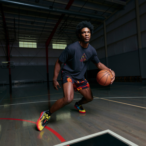 Scoot Caution Boxy Basketball Tee Men, PUMA Black, large-ZAF