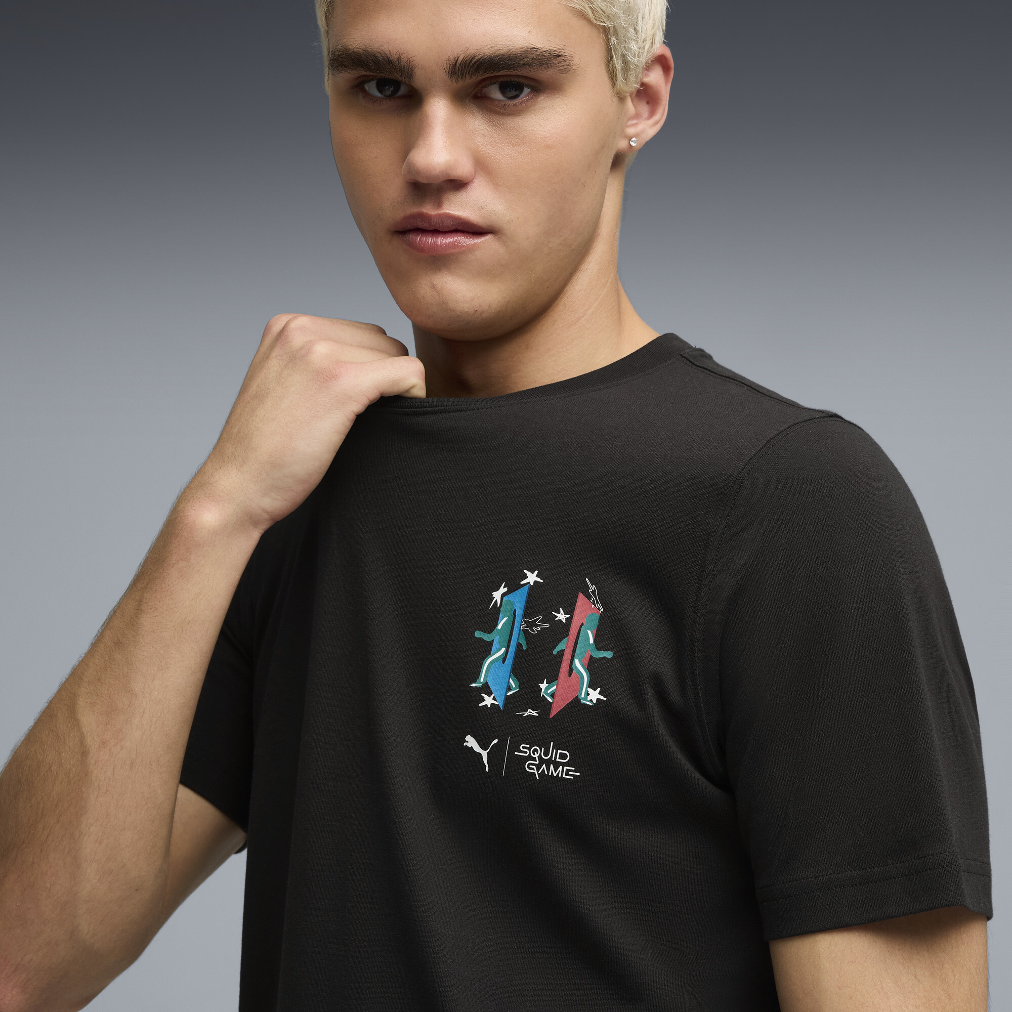 PUMA x SQUID GAME T-shirt voor Heren, Zwart, Maat XL thumbnail 7
