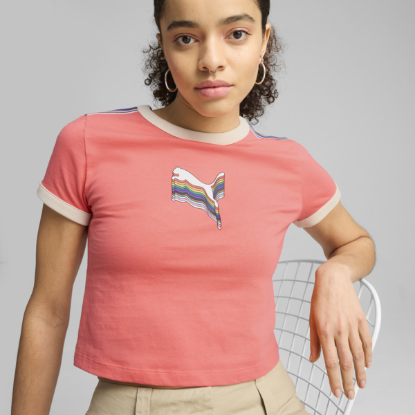 EQUAL LOVE CONFEDERATION Graphic Baby Tee Women, Peach Frost, large-MEX