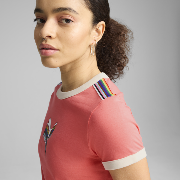 EQUAL LOVE CONFEDERATION Graphic Baby Tee Women, Peach Frost, large-MEX