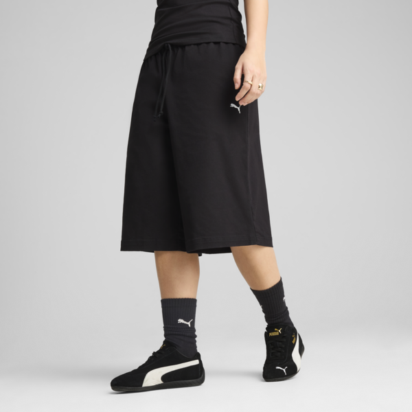 Wardrobe Essentials 14" Relaxed Woven Jorts Women, PUMA Black, large-ZAF